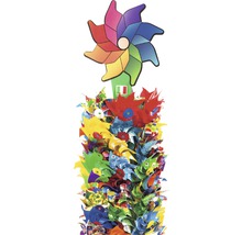 Ensemble de moulins à vent multicolores