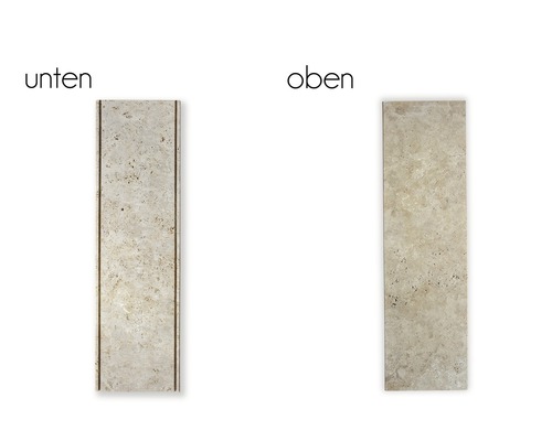 Travertinfliese für Wandverkleidung, mit abgerundeten Kanten und sichtbarer Maserung