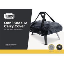 Housse et sac de transport pour Ooni Koda 12 60 x 38 x 17 cm polyester noir housse 100 % imperméable transport facile et en toute sécurité-thumb-2