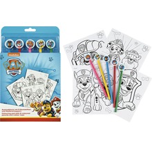 Bloc de coloriage avec cinq crayons de couleur et embouts de gomme à motifs Pat'' Patrouille