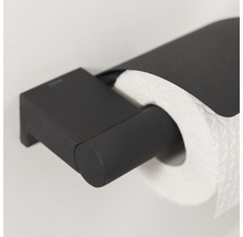Schwarzer Toilettenpapierhalter mit Rolle