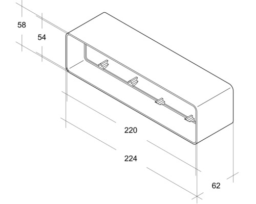 Dessin technique d''une étagère murale avec dimensions