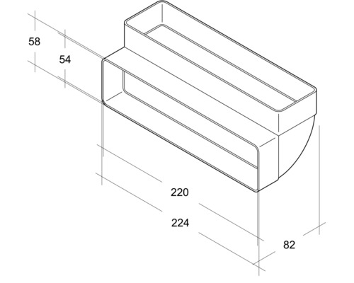 Schéma technique d''une étagère murale avec indications de dimensions.