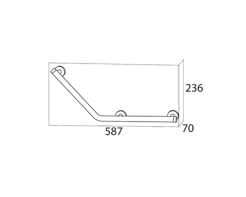 Dessin technique d''une barre d''appui avec dimensions