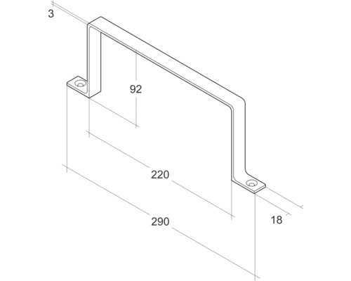 Dessin technique d''une barre d''appui avec dimensions