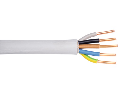 Câble électrique sous gaine NYM-J 5x6 mm² gris 15 m-0