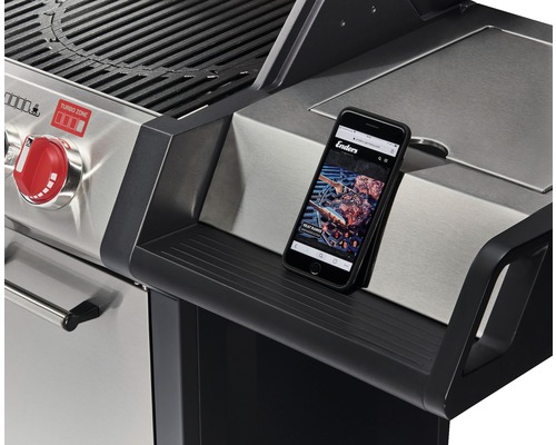 Smartphone sur un barbecue à gaz Enders.