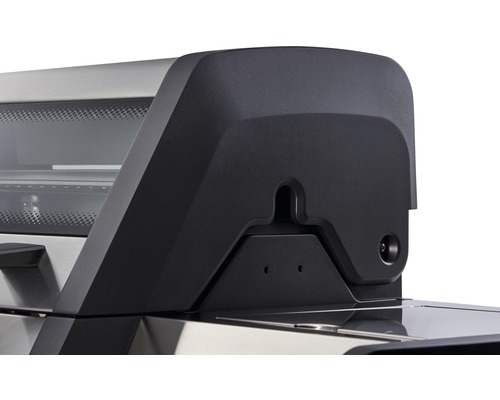 Vue détaillée d''un boîtier de barbecue en métal et plastique