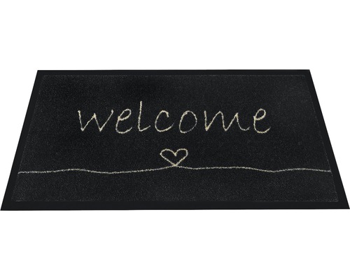 Paillasson avec message de bienvenue et cœur