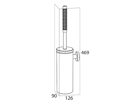 Dessin technique d''un WC mural avec dimensions