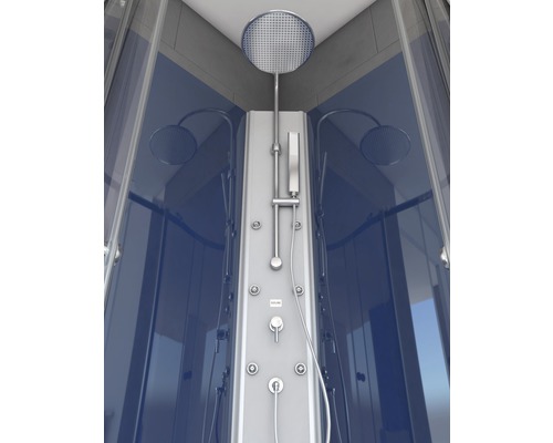 Cabine de douche complète avec pomme de douche, douchette à main et jets de massage