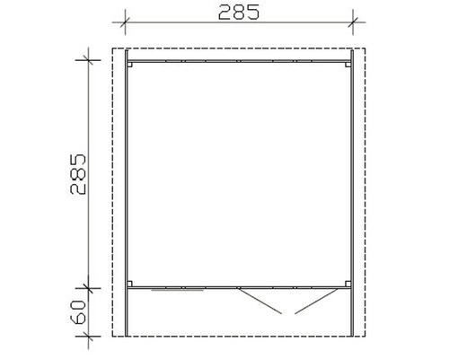 Dessin technique d''une armoire mesurant 285 sur 285