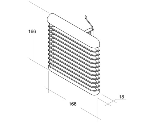 Dessin d''un registre de radiateur avec dimensions.
