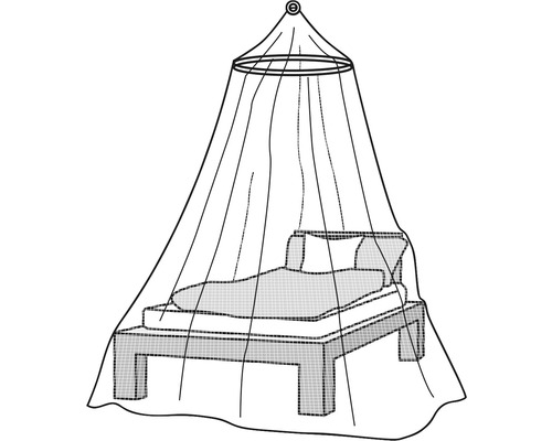 Bett mit Moskitonetz