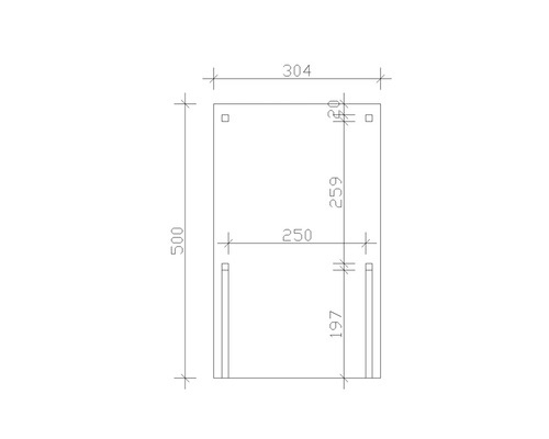 Technische Zeichnung mit Maßangaben für ein Produkt
