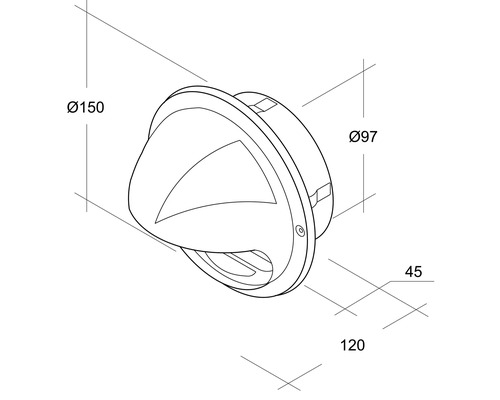 Dessin technique d''un luminaire avec indications de dimensions