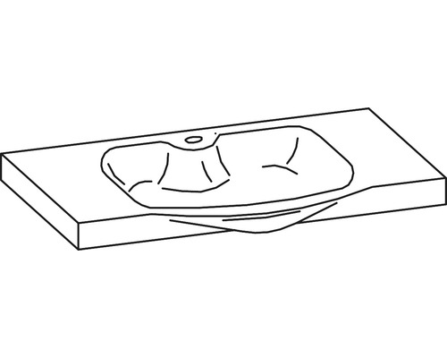 Waschtischplatte mit eingelassenem Waschbecken