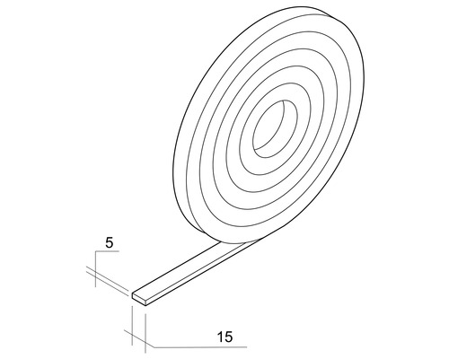 Bande d''étanchéité de 5 mm d''épaisseur et 15 mm de large, sur un rouleau