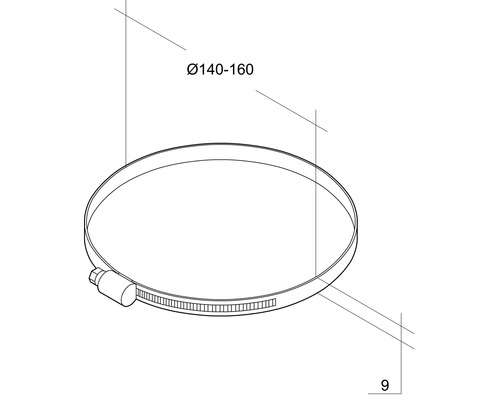 Collier de serrage d''un diamètre de 140 à 160 millimètres