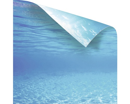Dekorfolie mit Unterwassermotiv und umgebogener Ecke