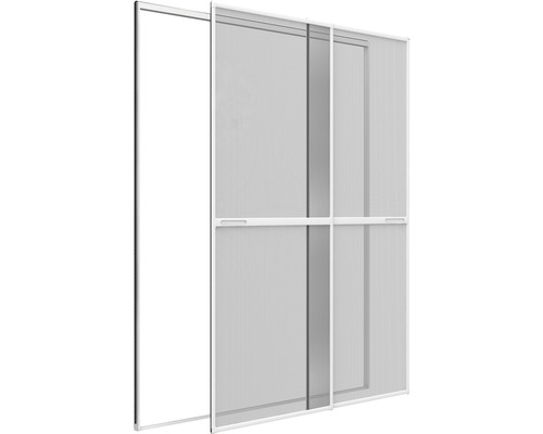 Moustiquaire home protect double porte coulissante aluminium sans perçage blanc 230x240 cm