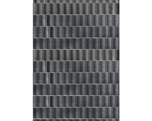 Nahaufnahme einer schwarzen Doppelstabmatte als Zaunelement