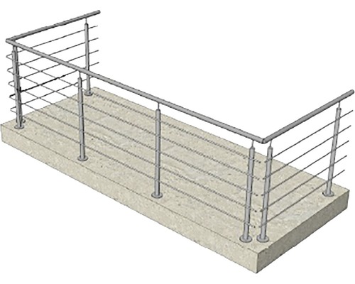 Geländer aus Edelstahl auf Betonboden