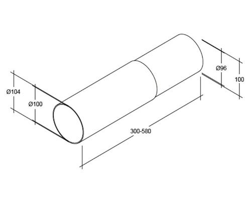 Dessin technique d''un tube rond avec cotes