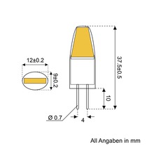 Ampoule à broche LED COB Chip à intensité lumineuse variable G4/2,5W 240 lm 3000 K blanc chaud lot de 1 transparent/argent-thumb-3