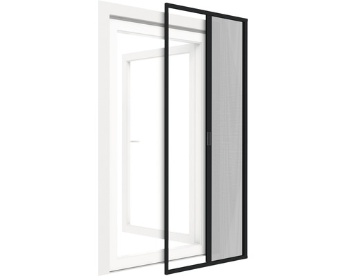 Moustiquaire de porte à enroulement en alu home protect autoSTOP anthracite 150x220 cm