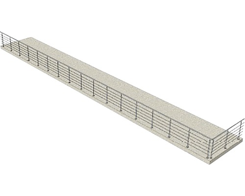 Illustration einer langen, geraden Brücke mit Geländer