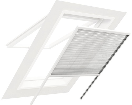 Insektenschutz home protect Plissee-Dachfenster Aluminium weiss 130x160 cm-0
