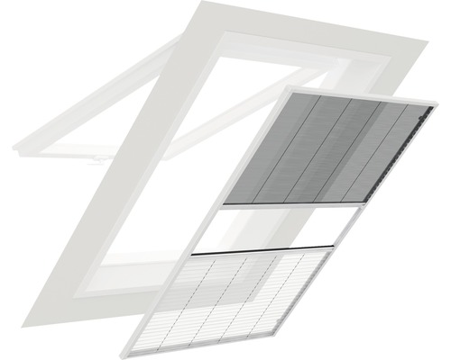 Moustiquaire home protect store plissé pour fenêtre de toit avec protection solaire blanc 130x160 cm