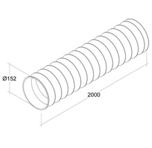 Tuyau en PVC Rotheigner avec spirale en acier DN 150 L = 2000 mm