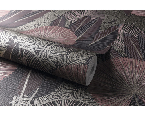 Rouleau de papier peint avec motif de feuilles tropicales