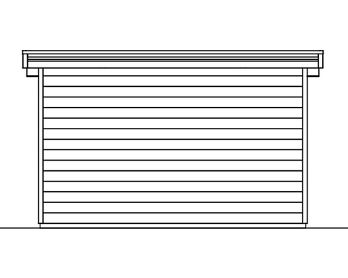 Illustration d''un abri de jardin avec un bardage horizontal en bois