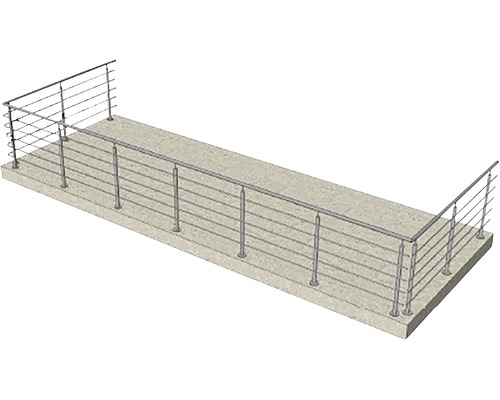 Illustration eines Balkons mit Geländer aus Edelstahl