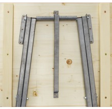 Table haute 120 x 80 x 110 cm avec plateau en bois d’épicéa et cadre en métal-thumb-7