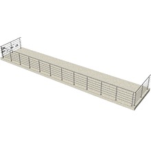 Illustration einer langen, schmalen Brücke mit Geländer