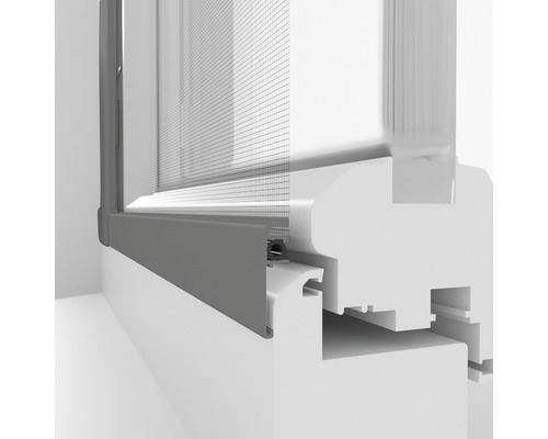 Vue détaillée d''une moustiquaire sur un cadre de fenêtre