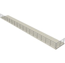 Lange Betonbrücke mit Metallgeländer