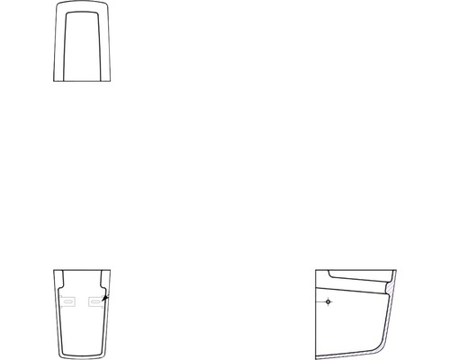 Skizze eines Spülkastens für ein Hänge WC