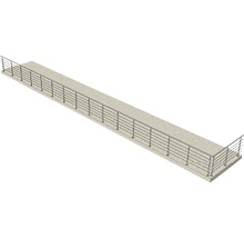 Illustration einer Stegbrücke mit Geländer.