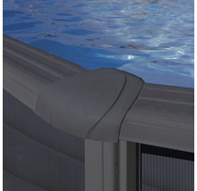 Ensemble de piscine hors sol à paroi en acier Gre ronde Ø 320x122 cm avec groupe de filtration à sable, skimmer, échelle et sable de filtration gris-thumb-2