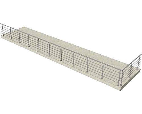 Geländer aus Edelstahl auf einer Betonoberfläche