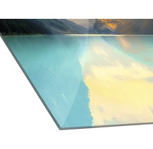 Image sur verre acrylique avec motif de lac de montagne