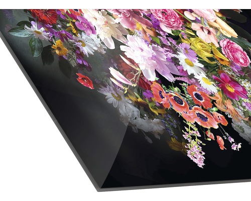 Image décorative en verre acrylique avec motif floral