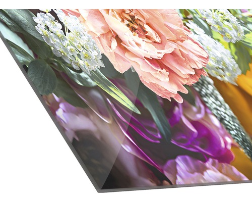 Motif floral sur une plaque en verre acrylique