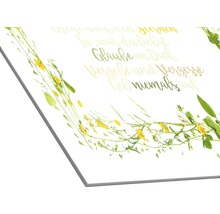 Panneau décoratif avec motif floral et dictons inspirants