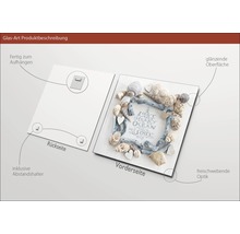 Image en verre avec surface brillante, prêt à être accroché, avec entretoise et dos inclus